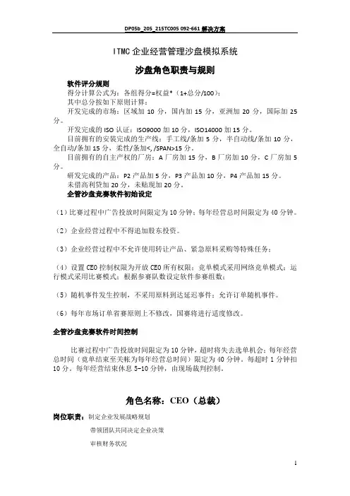 ITMC企业经营管理沙盘模拟系统