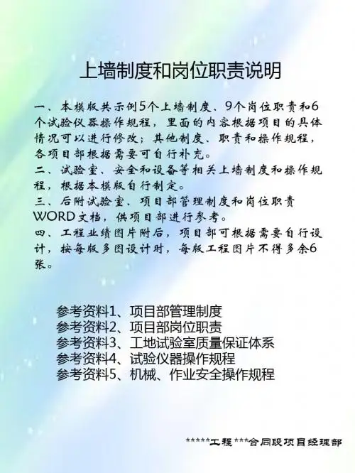 上墙制度、岗位职责和操作规程ppt