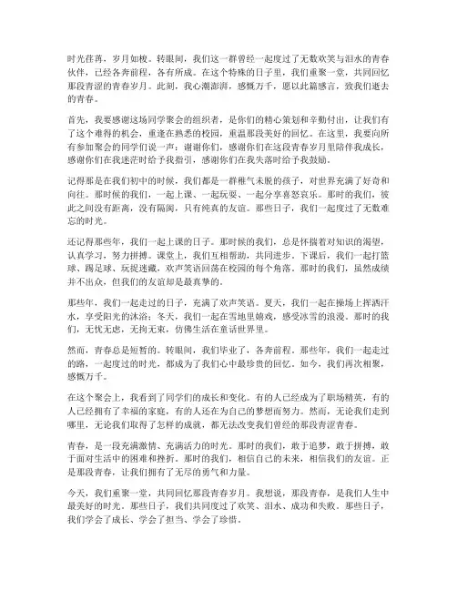 同学聚会感言致青春