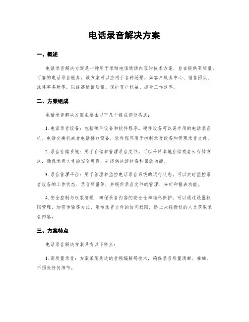 电话录音解决方案