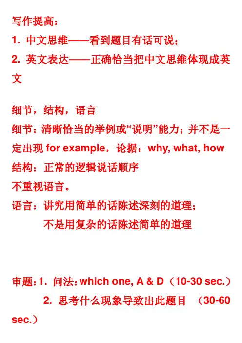托福强化写作讲义