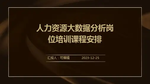 人力资源大数据分析岗位的培训ppt课程安排