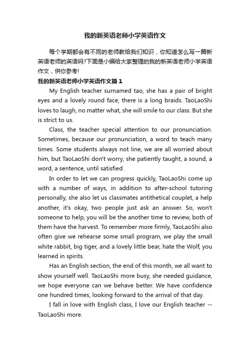 我的新英语老师小学英语作文