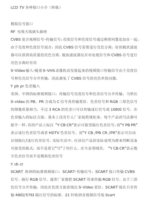 TV接口功能