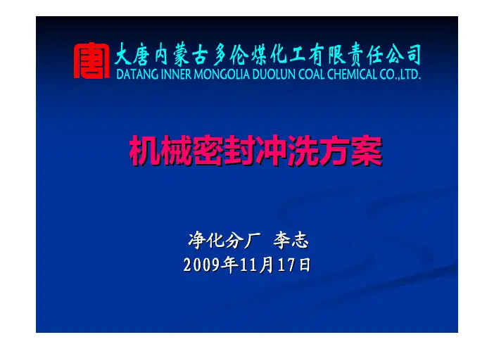 密封冲洗方案
