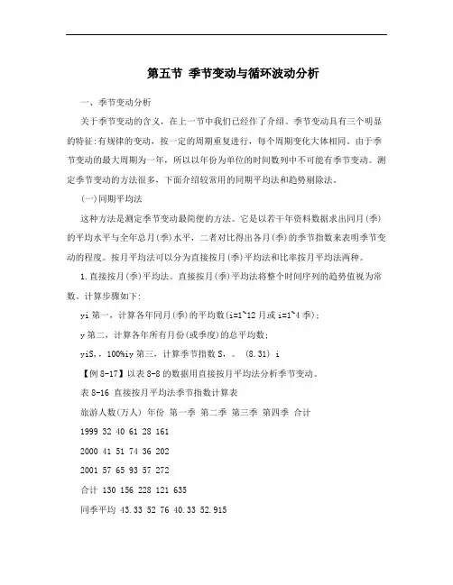 第五节  季节变动与循环波动分析