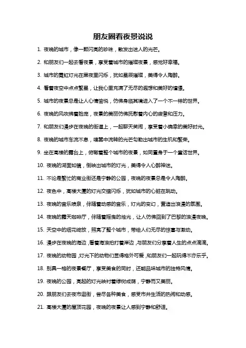 朋友圈看夜景说说