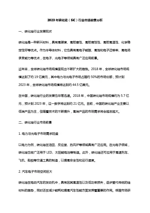 2023年碳化硅(SiC)行业市场前景分析
