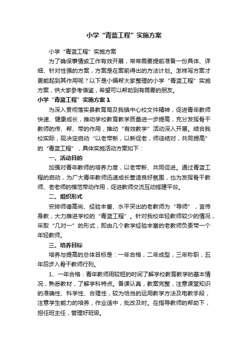 小学“青蓝工程”实施方案