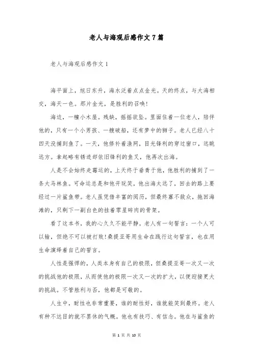 老人与海观后感作文7篇