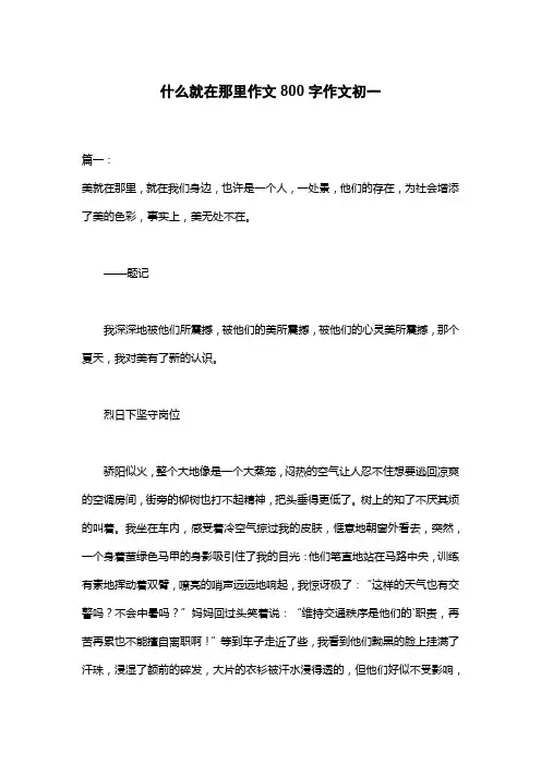 什么就在那里作文800字作文初一