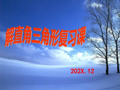 浙教版数学九下第1章解直角三角形复习课课件