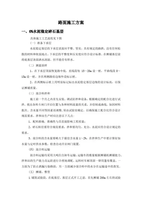 路面施工方案