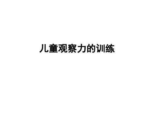 儿童观察力的训练 ppt课件