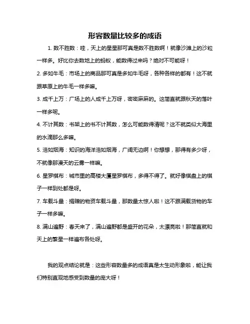 形容数量比较多的成语
