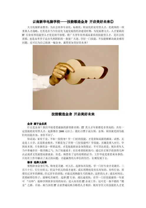 云南新华电脑学校——技能锻造金身 开启美好未来①
