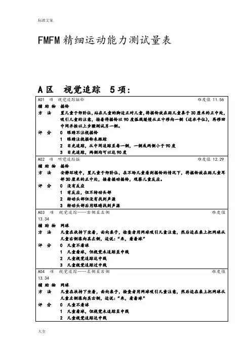 FMFM精细运动量表