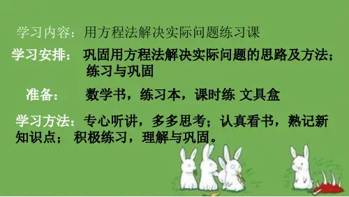 用方程法解决实际问题练习课
