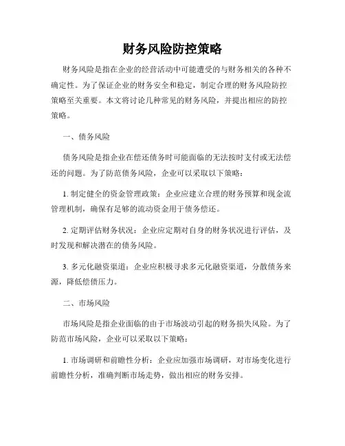 财务风险防控策略