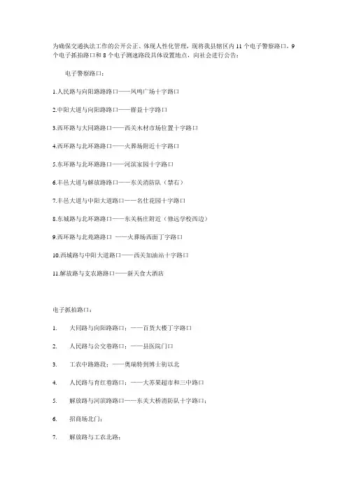 江苏省丰县交通红绿灯电子警察