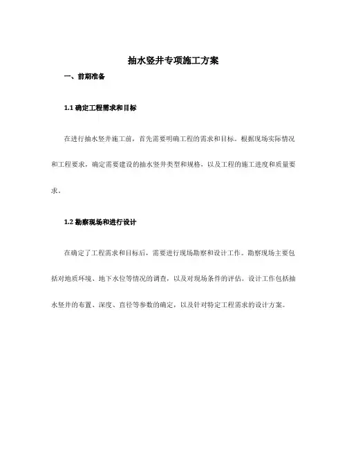 抽水竖井专项施工方案