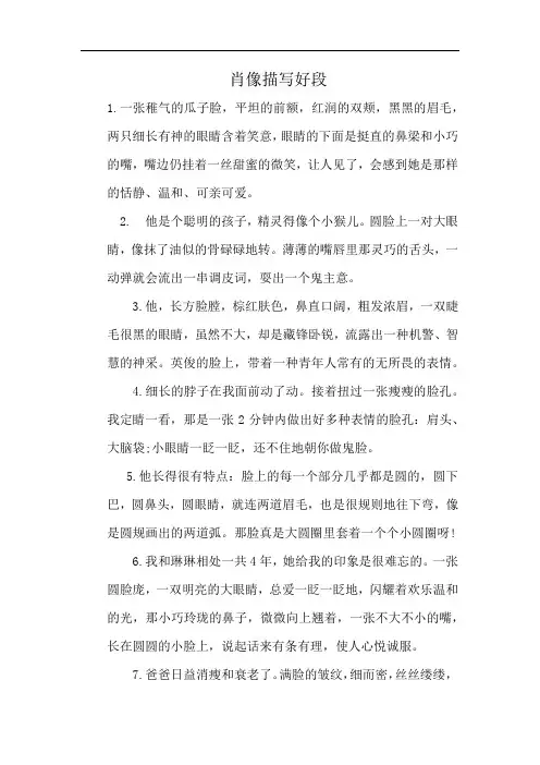 肖像描写好段