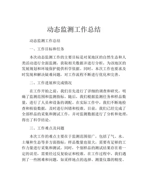 动态监测工作总结