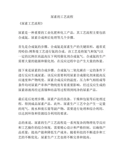 尿素的工艺流程