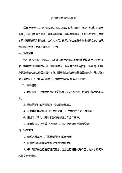 我是家乡宣传员小学生