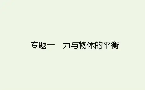 统考版2021高考物理二轮复习专题1力与物体的平衡课件