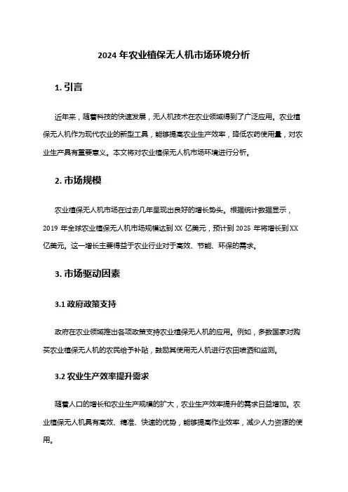 2024年农业植保无人机市场环境分析