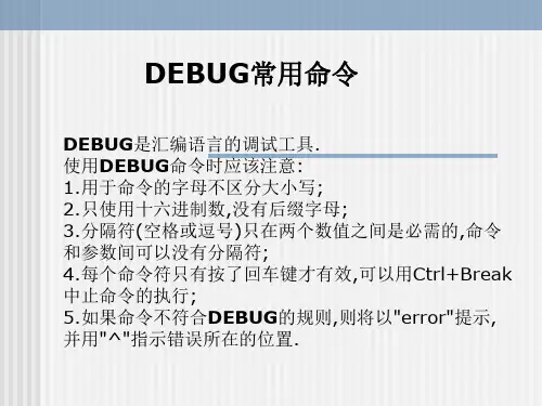 DEBUG常用命令