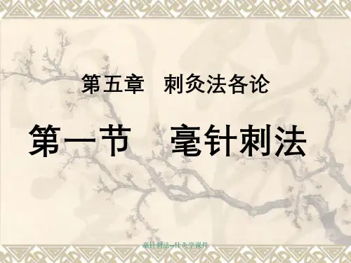 毫针刺法--针灸学课件