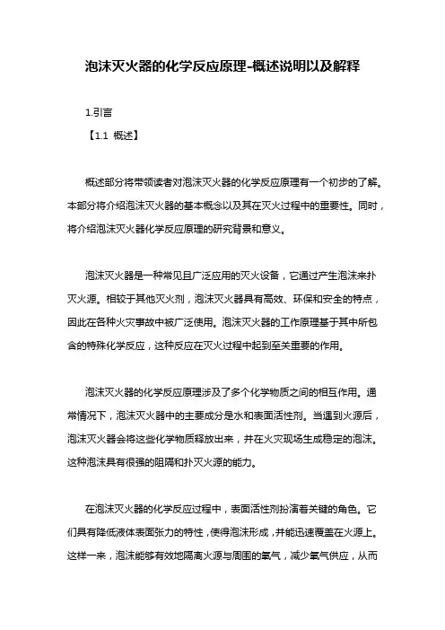 泡沫灭火器的化学反应原理-概述说明以及解释