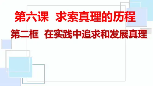 人教版高中政治必修四6.2在实践中追求和发展真理 理(共29张PPT)