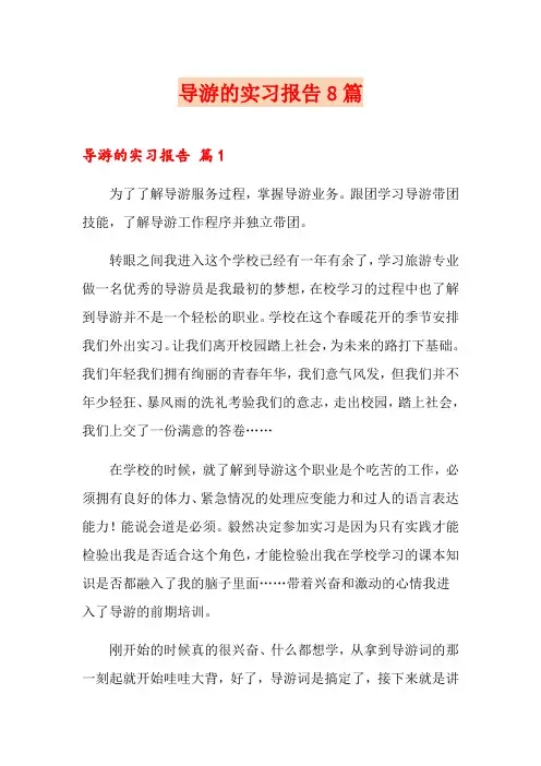 导游的实习报告8篇