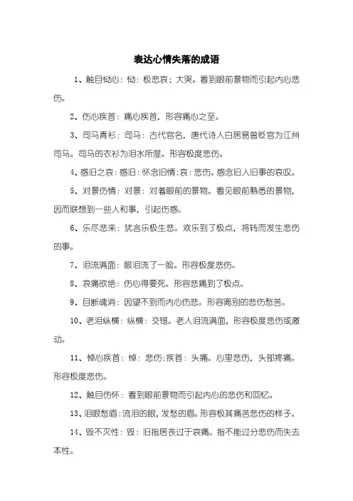 表达心情失落的成语