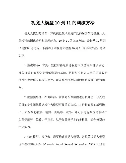 视觉大模型l0到l1的训练方法