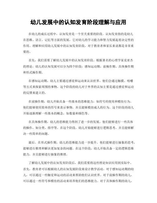 幼儿发展中的认知发育阶段理解与应用