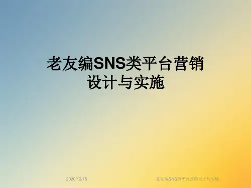老友编SNS类平台营销设计与实施
