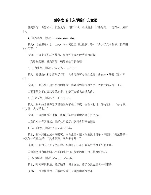 四字成语什么尽脑什么意思