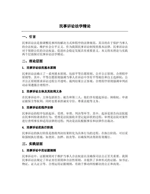 民事诉讼法学精论