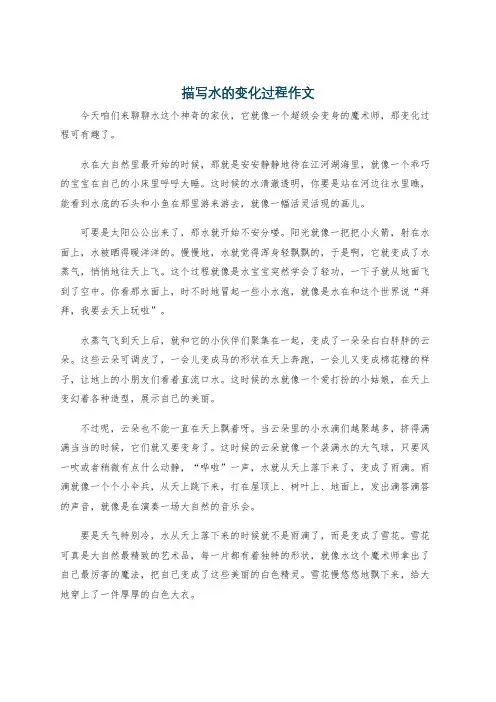 描写水的变化过程作文