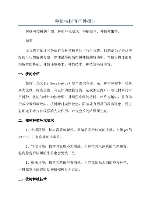 种植桉树可行性报告