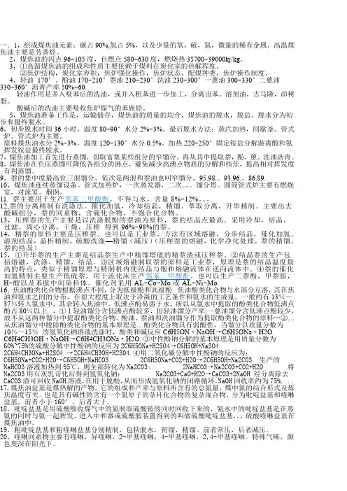 煤焦油加工