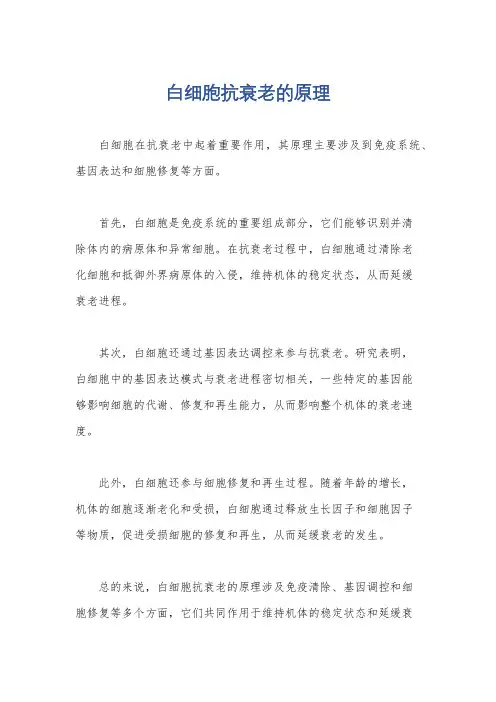 白细胞抗衰老的原理