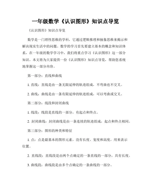一年级数学《认识图形》知识点导览