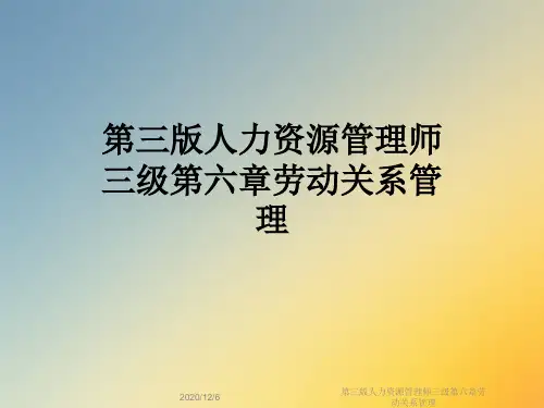 第三版人力资源管理师三级第六章劳动关系管理