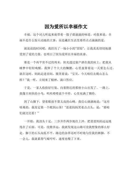 因为爱所以幸福作文