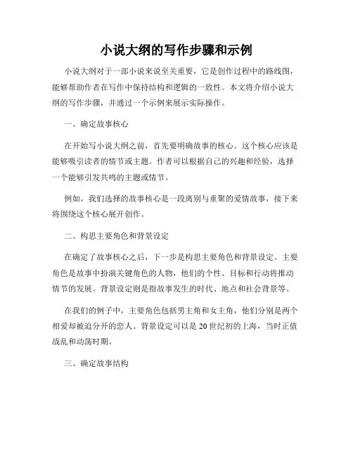 小说大纲的写作步骤和示例